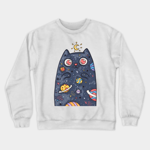 space cat Crewneck Sweatshirt by LaRaf97